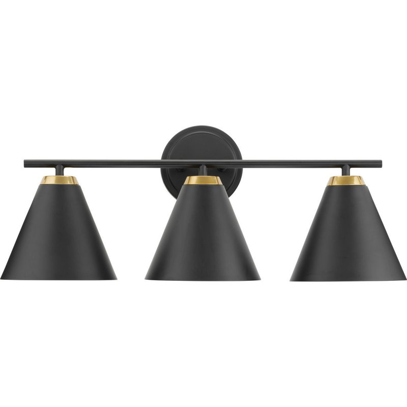 Avec 22-in 3-Light Matte Black Contemporary Bath Vanity Light