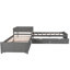 Lit plateforme gris simple en L avec bureau intégré et tiroirs - Lit gigogne pour plus de confort, bureau, tiroirs-783614577