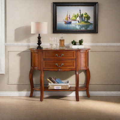 Half Round Solid Wood Console Table by Red Barrel Studio