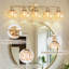 Éclairage pour salle de bain 5 lumières avec abat-jour en verre tulipe à motif floral rétro-547864193-547864197-547864198