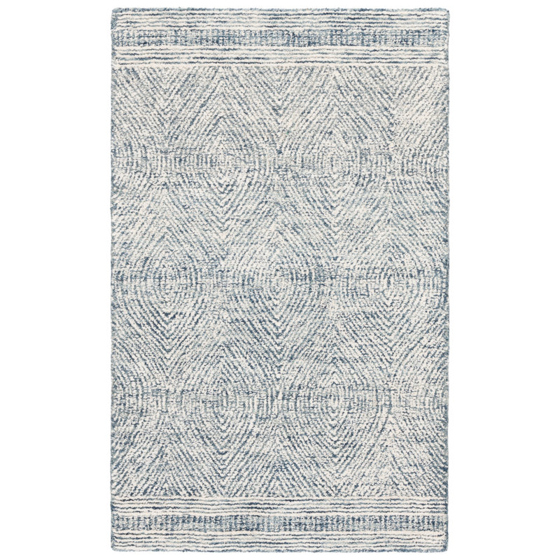 Radegund Abstract Hand Tufted Wool Geometric Rug, Rectangle 3' x 5'
