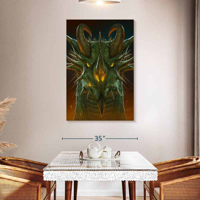 Portrait de dragon Brampt, H 48 po x l 32 po