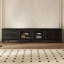Meuble télé rétro en bois massif noir-2101861514