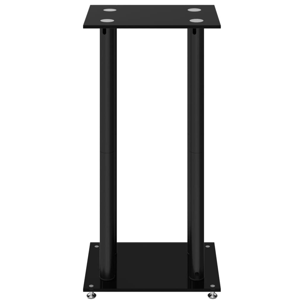 Vidaxl Speaker Stands 2 Pcs Black&Silver Tempered Glass 4 Pillars Design