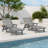 Teak Outdoor HDPE Adjustable Reclining Chaise Lounge Chair With Wheels & Cup Holder (Set of 2)-2008686229-2002182210