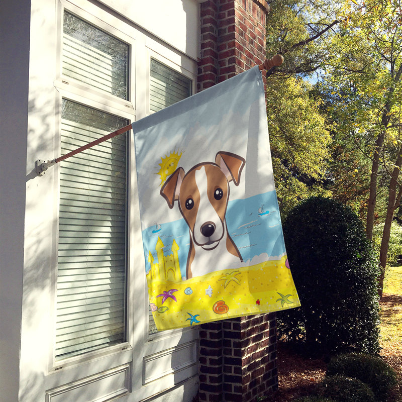 Drapeau de maison 40 po x 28 po Batchelder, Jack Russell terrier brun à poils doux