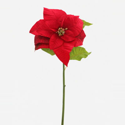 Poinsettia artificiel rouge de 61 cm