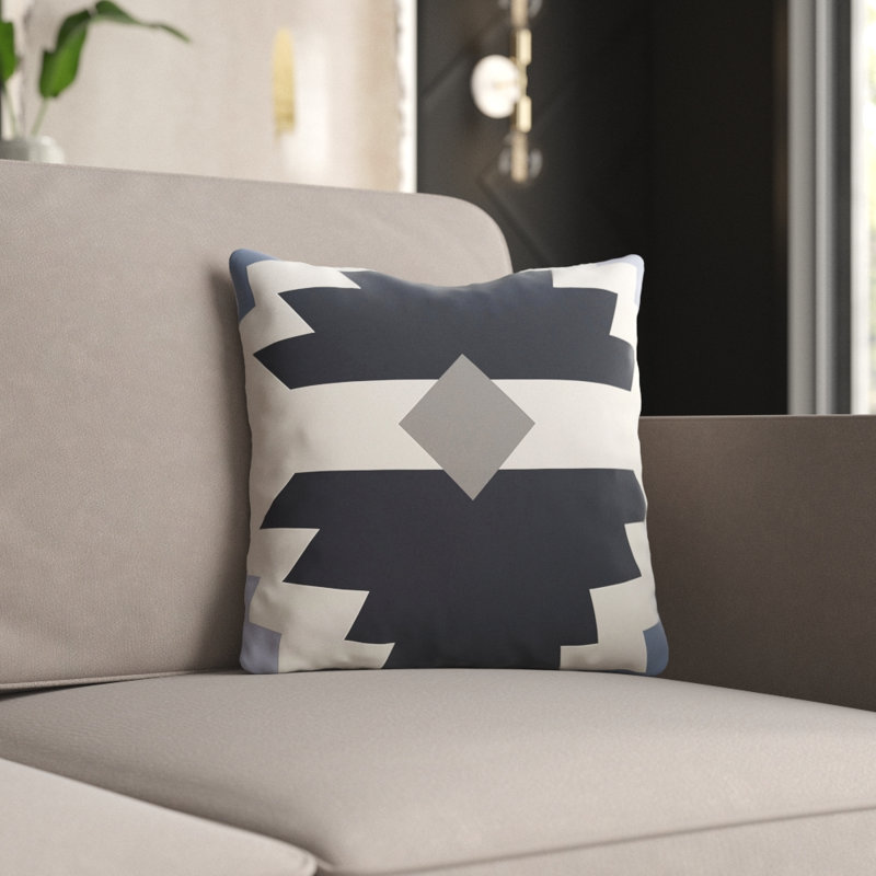  Outdoor Square Pillow Cover and Insert, Blue