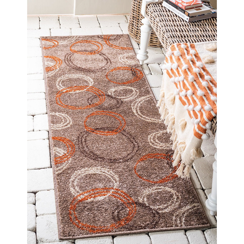 Tapis brun clair à motif abstrait Jachim