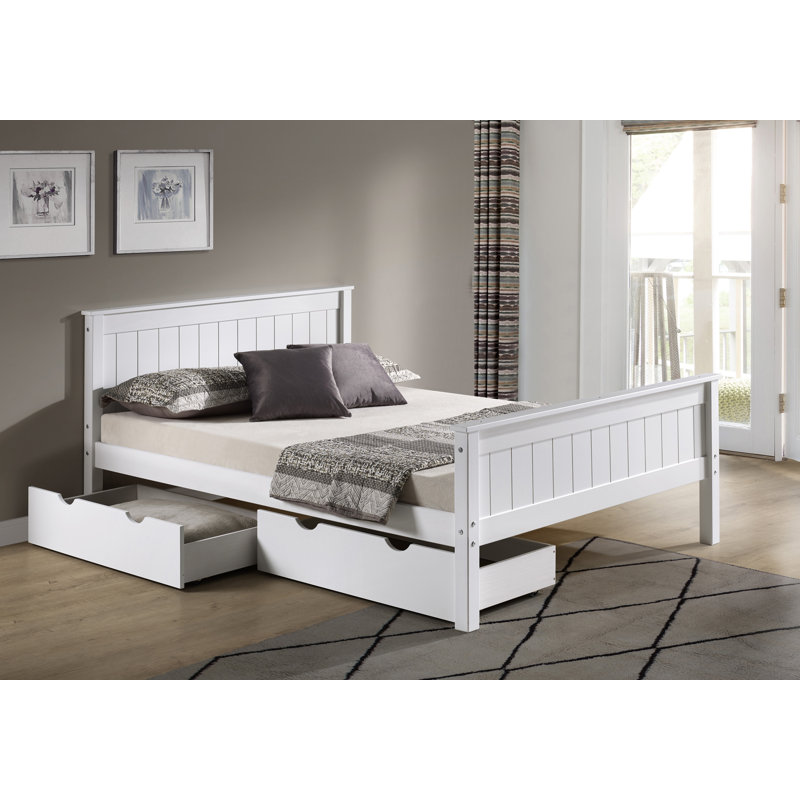 Lit plateforme en bois Beckett Harmony, Simple, Blanc