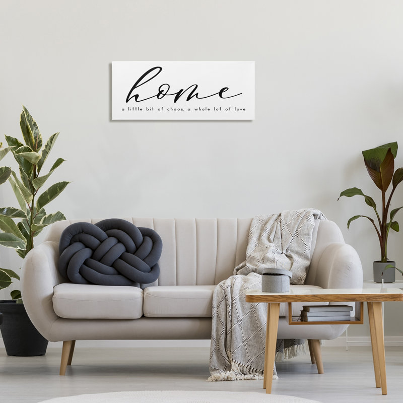 Chaos et phrase d'amour, art mural par Anna Quach, H 13 po x l 30 po