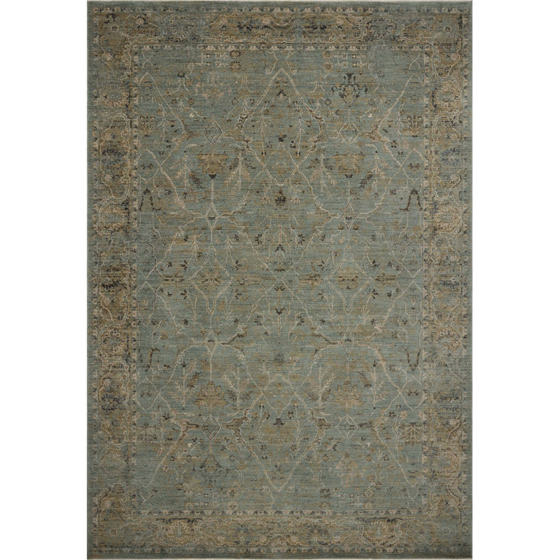 Tapis traditionnel turquoise / olive Loloi Rosalind, Rectangle 5 pi 3 po x 7 pi 6 po