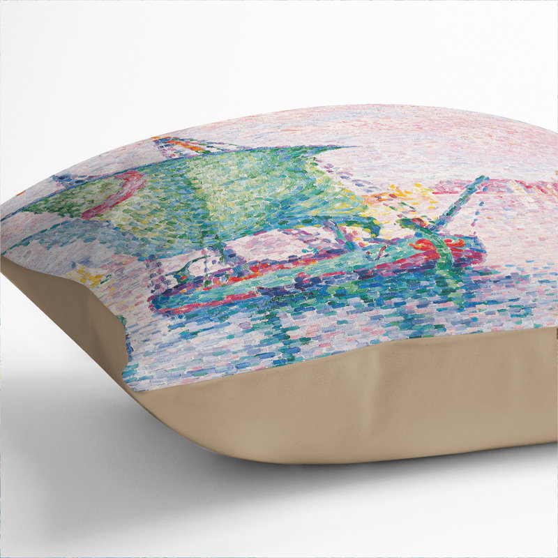 The Pink Cloud In Venice Square Throw Cushion, Stone, 40cm H x 40cm W x 15cm D