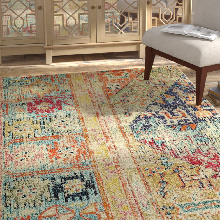 Ector Washable Abstract Indoor Rug
