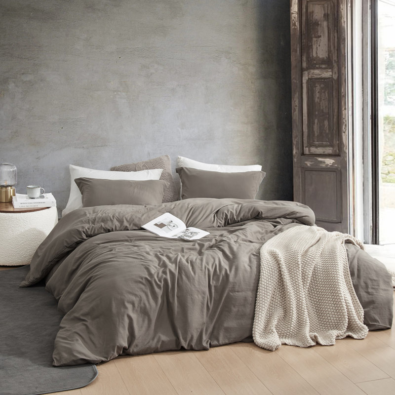 Natural Loft Prewashed Microfiber Duvet Cover Set, Twin Extra Large  Duver Cover + 1 Standard Sham, Dark Brown