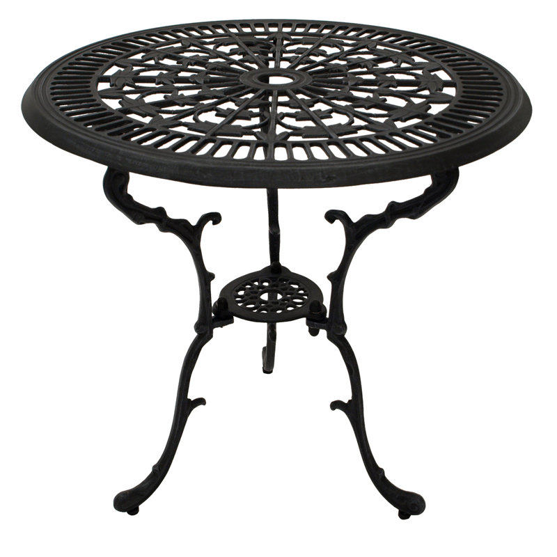 Bistro Round Metal Outdoor Bistro Table - 70 cm W 70 cm D, Antique Grey