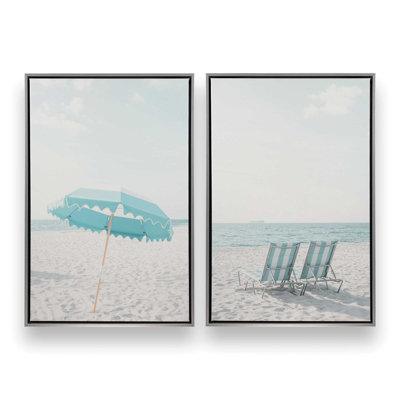 Ensemble de 2 impressions de style bord de mer