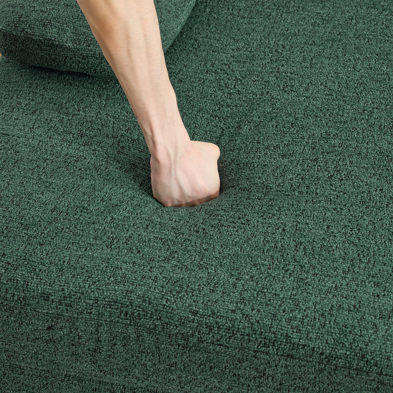 Canapé modulaire en chenille avec accoudoirs coussinés, Chenille verte