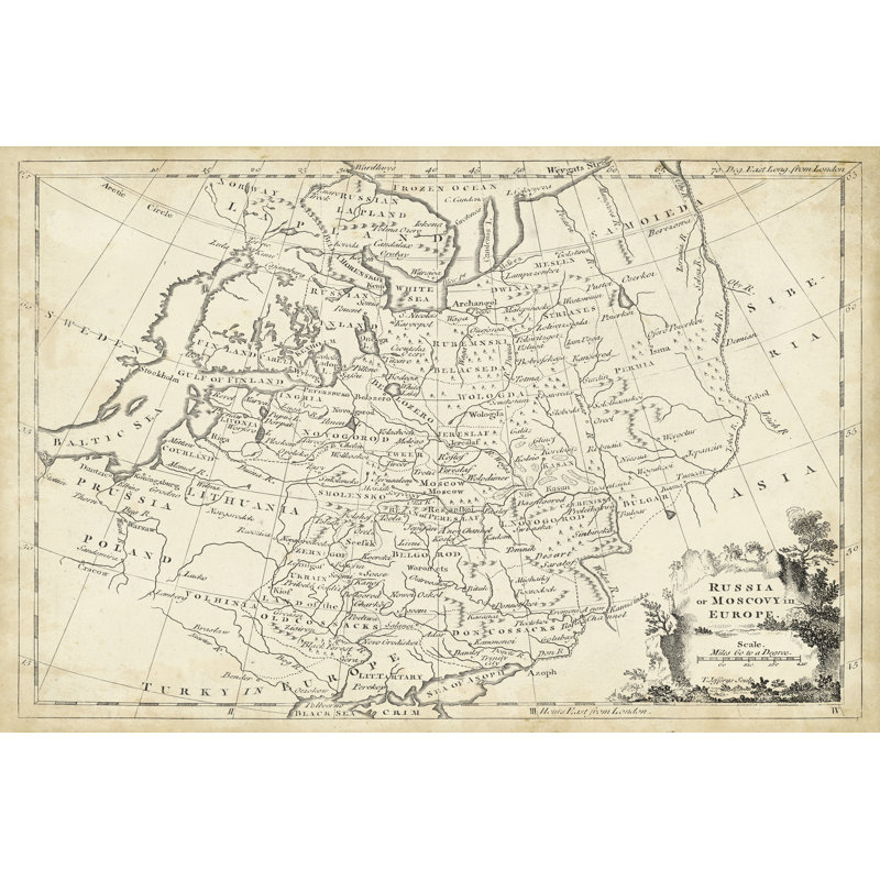Map Of Russia - Wrapped Canvas Print, 20cm H x 30cm W x 3.8cm D