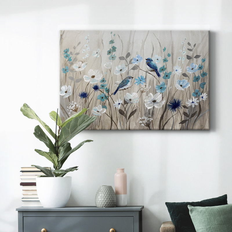 Bluebirds in Spring-Gallery, toile tendue, H 24 po x l 36 po