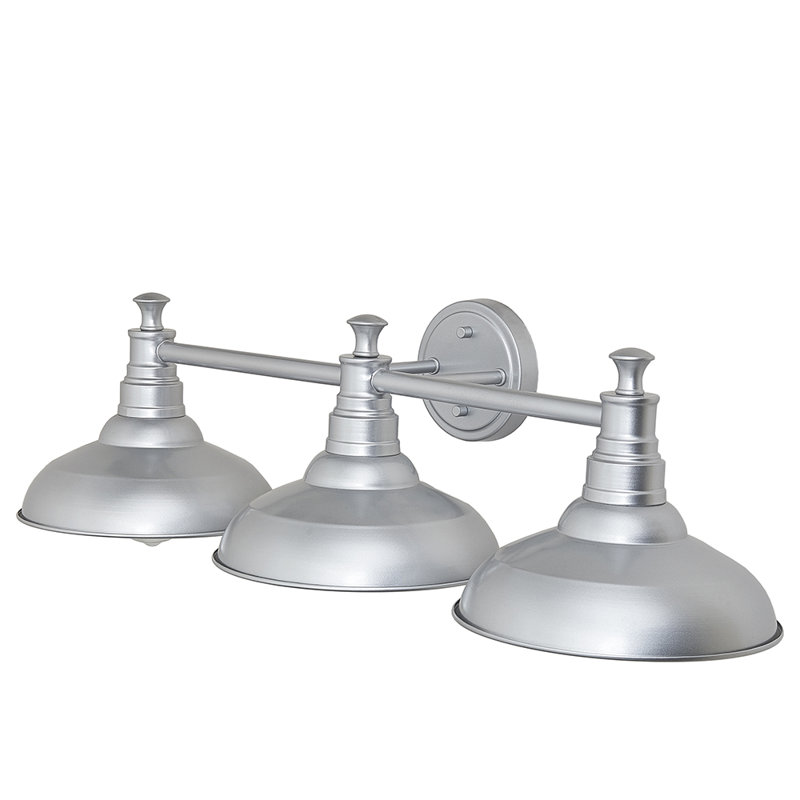 3 lights 31 inch silver bathroom wall sconce