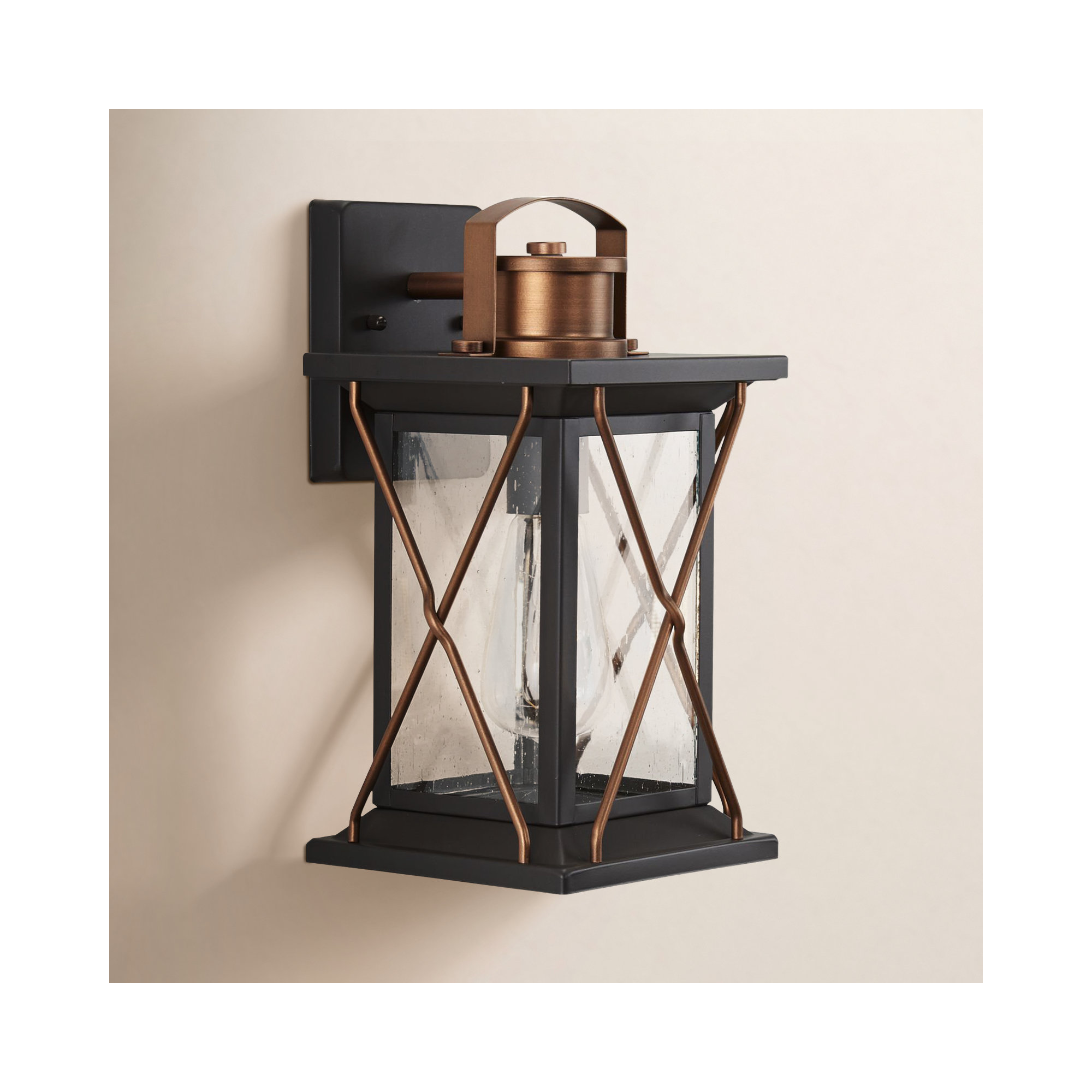 Inanna Single Light Outdoor Wall Light, 13" H x 6.5" W x 7.5" D, Antique Bronze