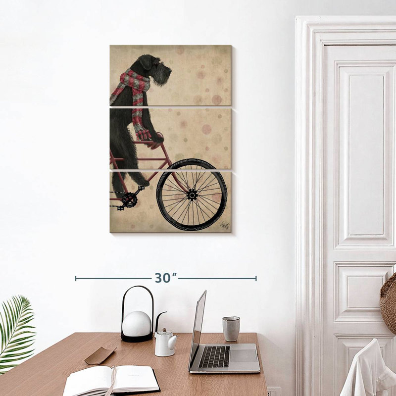 Brampt Schnauzer On Bicycle Black