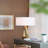 Table Lamp, With White Drum Shade