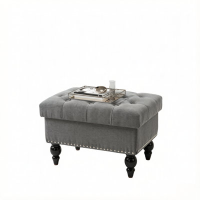 Elegant Footrest Stool,Classic Tufted Storage Ottoman,Living Room Footrest Stool,Shoe Bench
