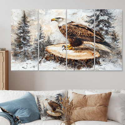 Eagle Silent Vigil In Winter - Eagle Animal Wall Art - Modern Wall Art Decor