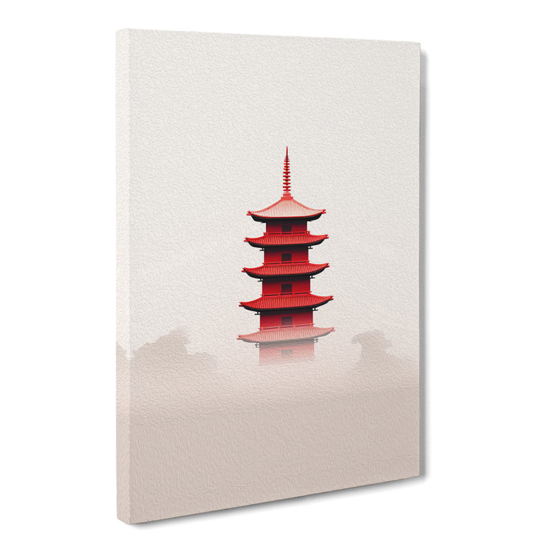 Pagoda Minimalism - Wrapped Canvas, 60cm H x 40cm W x 3cm D