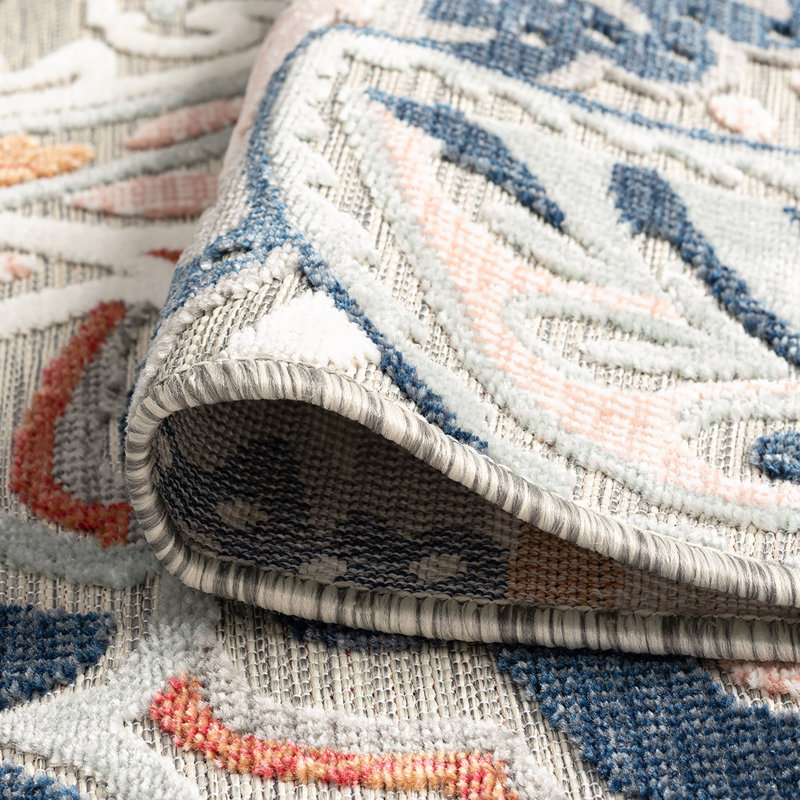 Tapis floral transitionnel gris Lilia, Tapis de couloir 2 pi 2 po x 7 pi 3 po