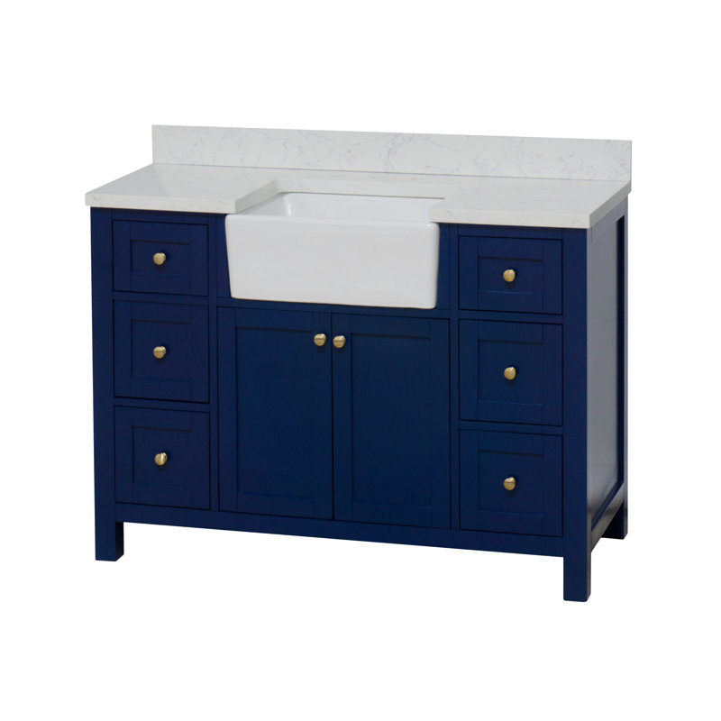 Meuble-lavabo simple l 48 po Yorkshire, Bleu royal