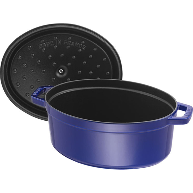 STAUB Oval Cast Iron Cocotte, Dark blue, 31cm