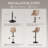 Adjustable Swivel Bar Stools, Counter Height Bar Stool with Footrest, Modern PU Leather Bar Chairs for Kitchen Island, Dining Room, Oatmeal(Set of 2)-255861040-255861043