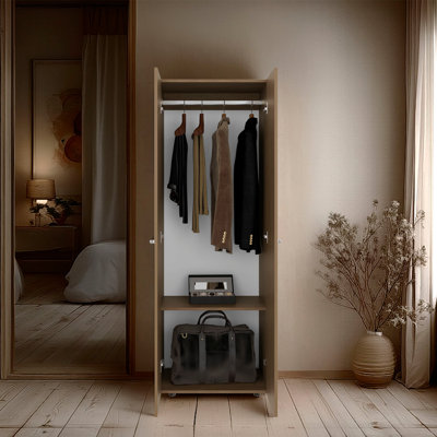 Grande armoire-penderie blanche à 2 portes