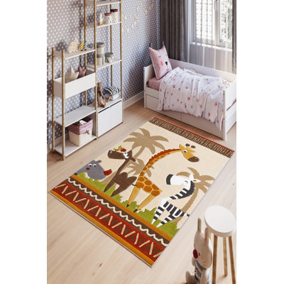 Eco-Friendly Area Rug (2 ft x 3.3 ft), 100% Polyester, 650 g/m² | Antibacterial & Non-Slip PVC Dot Underside, Pile Height: 0.2 inches | Machine Washable, Digital Print Design, Perfect for Living Room & Bedroom Decor