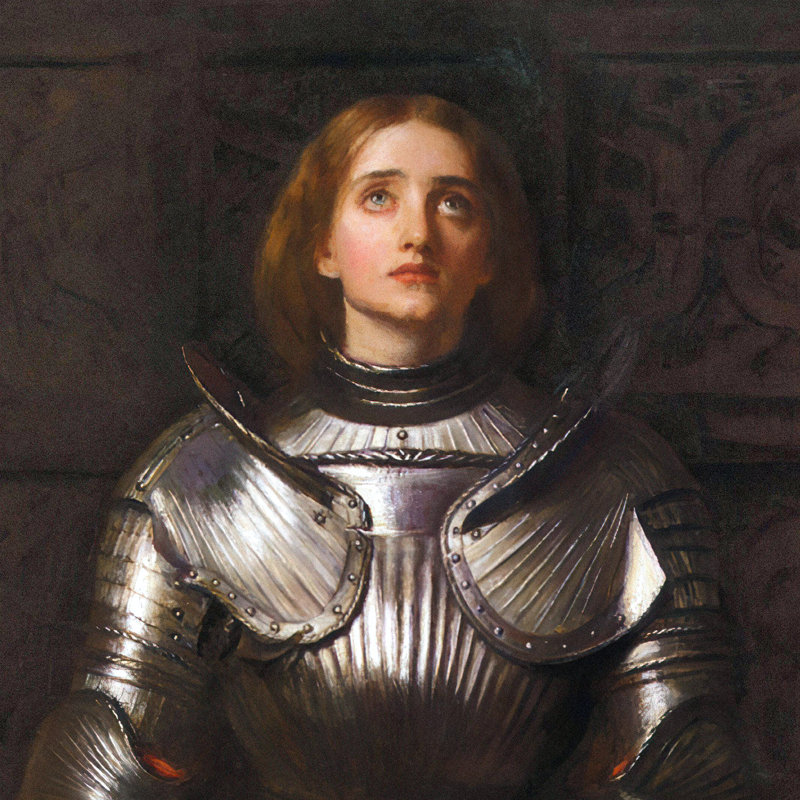 "Joan of Arc" par John Everett Millais sur toile, H 34,25 po x l 28,25 po