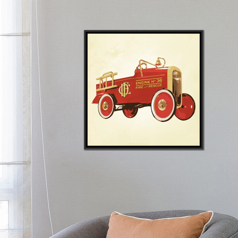 Art sur toile Albree Modern Fire 36, H 26 po x l 26 po x P 1,5 po, Toile avec cadre noir, Non mat