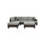 Canapé modulaire contemporain en polyfibre gris et lin