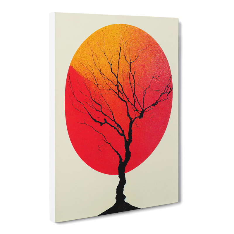 CAN-V0523-1760X Peach Blossom Tree Modern Vol.1 - Wrapped Canvas Print, 76cm H x 50cm W, No frame