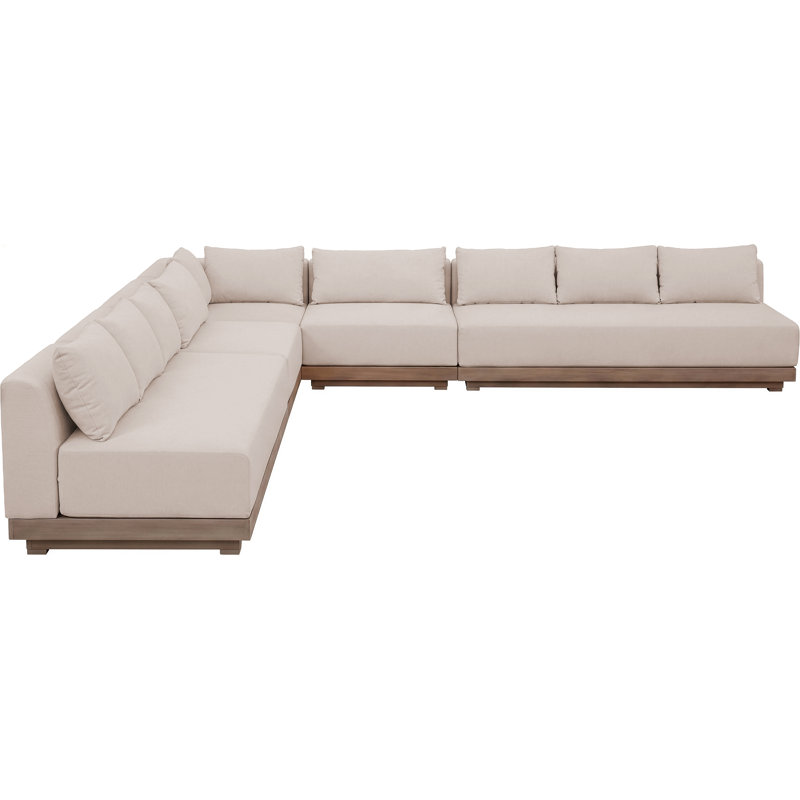 Canapé modulaire d'extérieur Buena, 9, Beige, Symmetrical