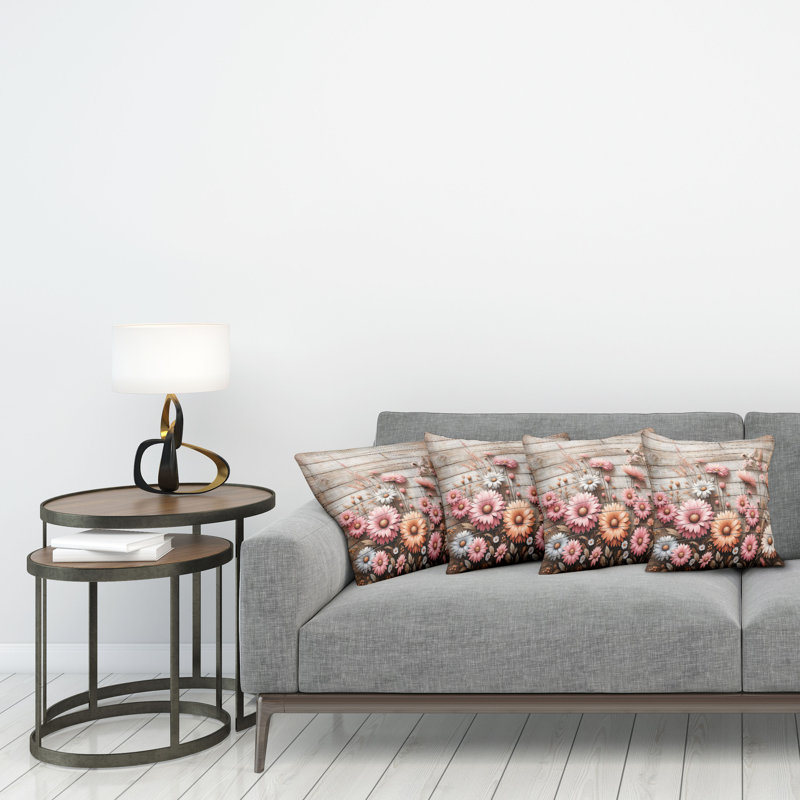 Fabric Reversible Throw Pillow, 16"H x 16"W