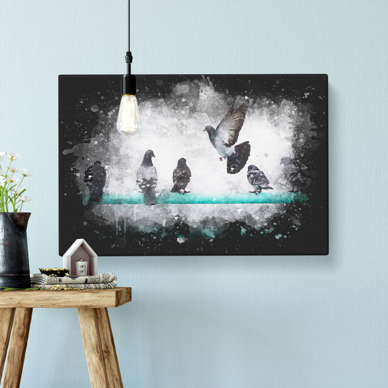 Pigeons - Wrapped Canvas, 35cm H x 50cm W x 3cm D