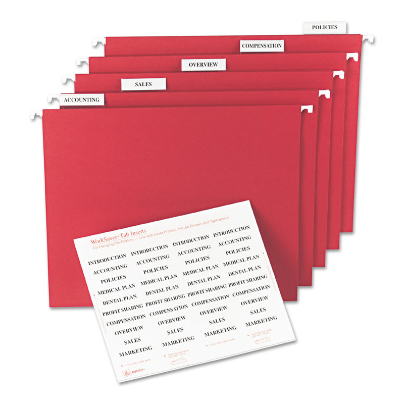 Avery® Laser/Ink Jet Inserts For Hanging File Fold Paper Hanging Files Cabinet