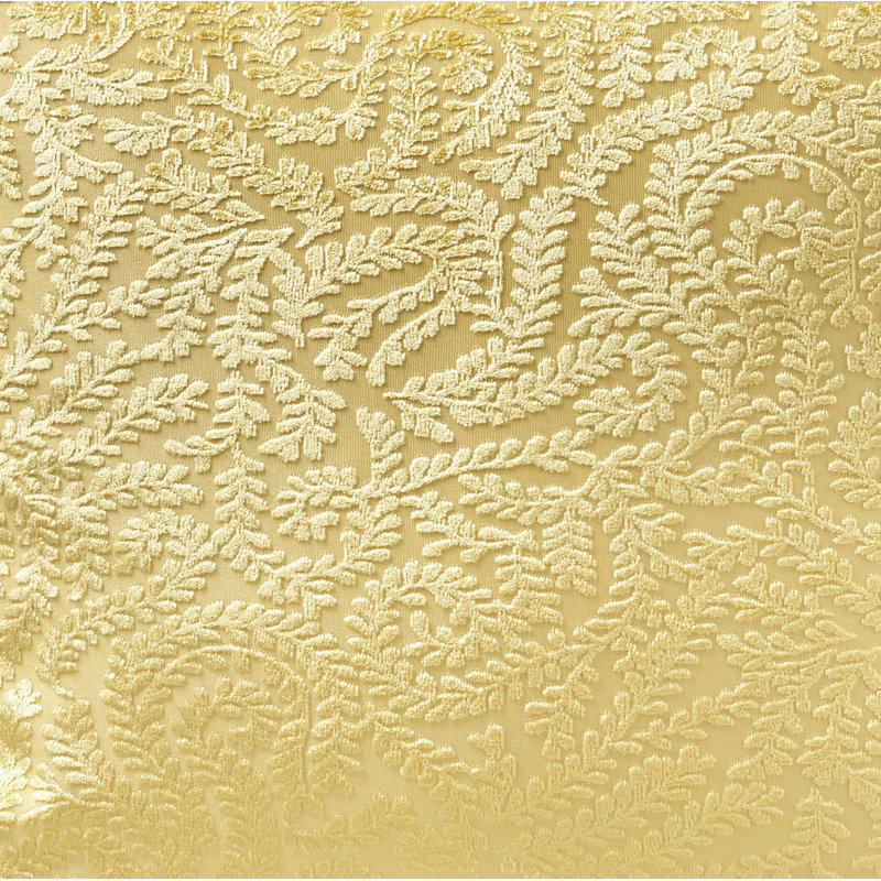 Cherryford Floral Square Throw Cushion, Ochre