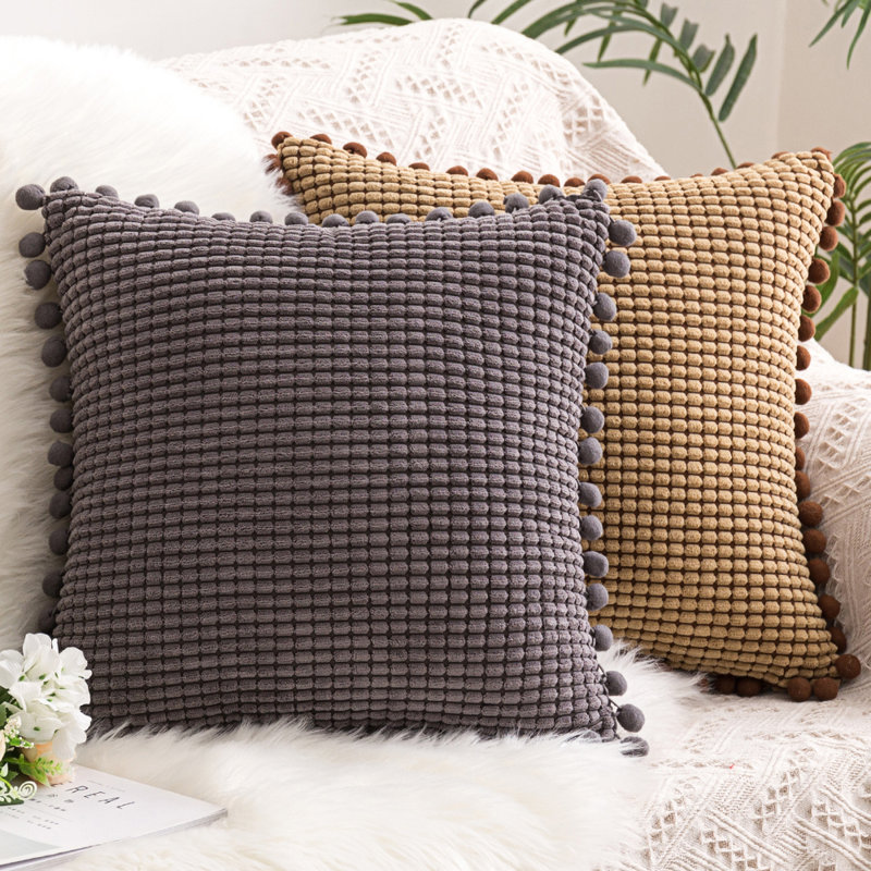 Housse de coussin , gris, 20 po x 20 po