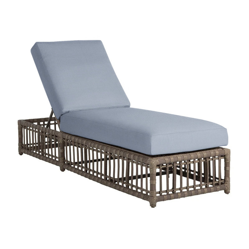 Newport Woven Chaise, Arbor Chambray Dove Sunbrella®, No Welt