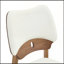 Chaises de salle à manger en bois de noyer massif avec coussins en polyuréthane blanc et dossier creux pour une assise confortable-1289571116