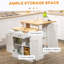 Îlot de cuisine avec armoire de rangement, blanc